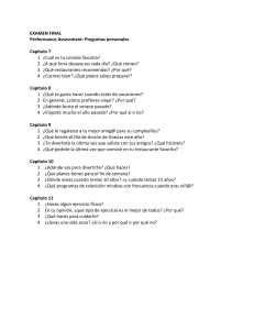 Examen Final: Preguntas Personales en Espa&ntilde;ol