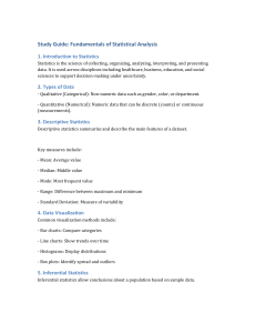 Fundamentals of Statistical Analysis Study Guide