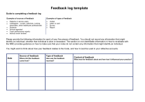 Feedback Log Template for Healthcare Professionals