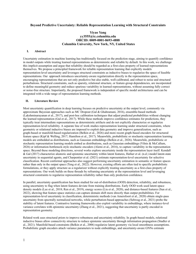 Reliable Representation Learning with Structural Constraints