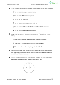 Math Probability Worksheet: Simple & Everyday Events