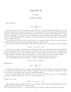Appendix B: Basic Statistics - Expected Value, Variance, Chebyshev's Inequality