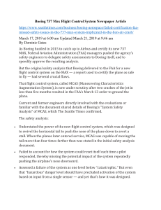 Boeing 737 Max MCAS Safety Flaws: FAA Certification Issues