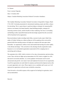 Request for Approval: Canadian Marketing Association Convention Attendance