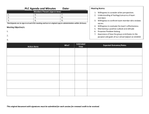PLC Agenda and Minutes Template