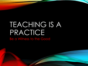 Teaching is a Practice: Classroom Climate Strategies