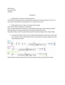 CEE 3400 Homework 1: Soil Formation & Clay Minerals