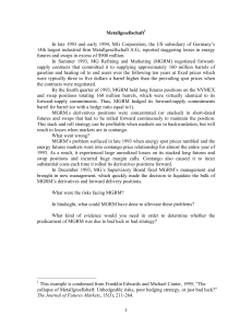 Metallgesellschaft Case Study: Hedging Failure