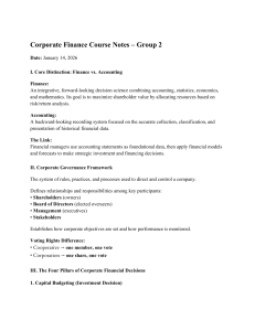 Corporate Finance Course Notes Group 2