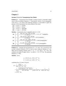 Transmission Line Model Problems Solutions Chapter 2