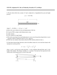 CEE 470 Assignment 11: FEM Bar Element Analysis