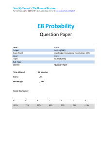 IGCSE Maths E8 Probability Question Paper