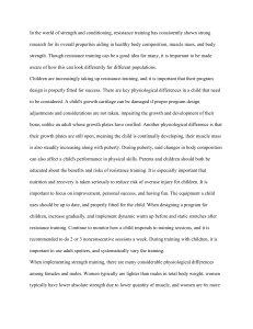 Resistance Training for Different Populations