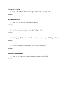 Project Management Study Guide: Managing vs Leading, Stakeholders, PM Qualities