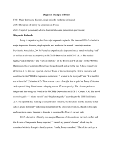 Diagnosis Example: Penny's DSM-5 Case Study