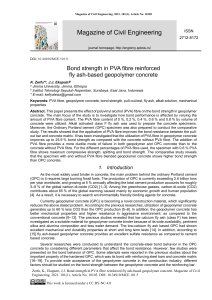 PVA Fibre Effect on Geopolymer Concrete Bond Strength