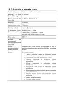 SII103 Introduction to Information Systems Module Outline