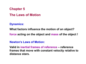 Chapter 5: The Laws of Motion