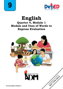 Grade 9 English Module 1: Modals & Evaluation Words