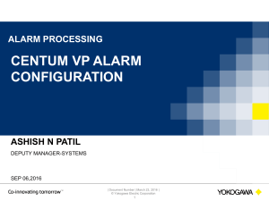 CENTUM VP Alarm Configuration Presentation