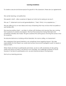 Learning Guidelines: Classroom Agreements for a Brave Space