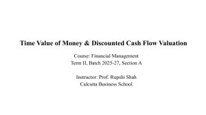 Time Value of Money & Discounted Cash Flow Valuation