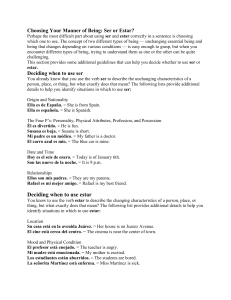 Elegir Ser o Estar en Espa&ntilde;ol