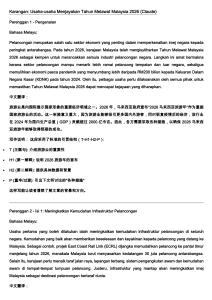 Karangan: Usaha-usaha Menjayakan Tahun Melawat Malaysia 2026