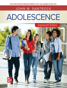 Adolescence 18th Edition Textbook by Santrock