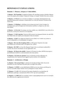 R&eacute;ponses et Explications Cybersecurity Quiz