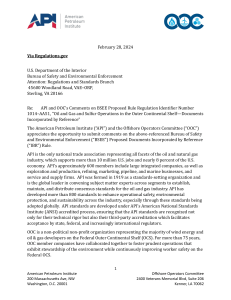 API & OOC Comments on BSEE Proposed Rule 1014-AA51