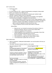 Unit 7 Lecture Notes: EU Law Basics
