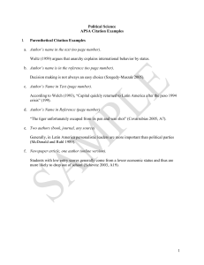 APSA Citation Examples for Political Science