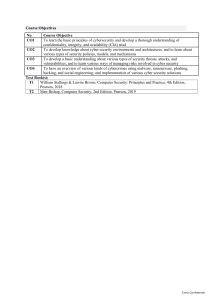 Cybersecurity Course Objectives & Textbooks