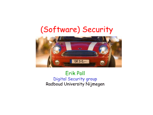 (Software) Security: Lecture Notes by Erik Poll