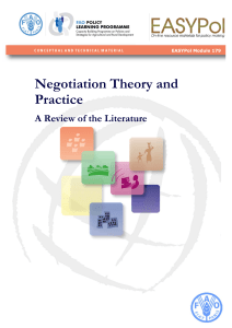 Negotiation Theory and Practice: A Review of Literature