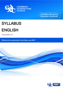 CSEC English Syllabus CXC 01/G/SYLL 25