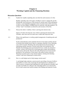 Chapter 6: Working Capital & Financing Decision