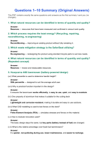 Summary of Questions 1-10: Natural Resources & Design