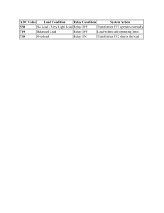 Transformer Load Relay System Table