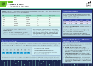 GCSE Computer Science Data and File Structures