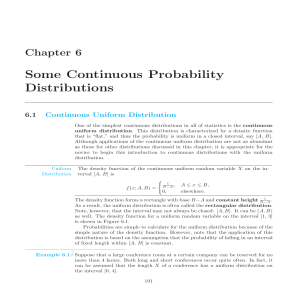 Chapter 6: Continuous Probability Distributions