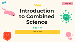 Year 10 Combined Science: Characteristics of Living Organisms