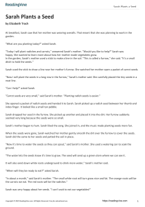 Sarah Plants a Seed: A Gardening Story for Kids