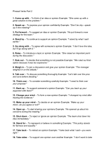 Phrasal Verbs Part 2: Expressing Opinions