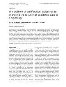 Guidelines for Qualitative Data Security in a Digital Age
