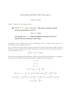 Matematik Skriftlig Aflevering: Mos V&aelig;kst Opgave