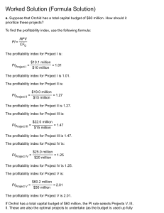 Worked Solution: Profitability Index & Project Prioritization