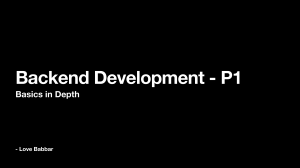 Backend Development Basics - Express, MongoDB, Mongoose