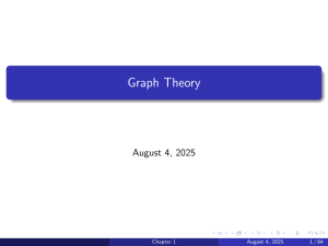 Graph Theory Chapter 1: Introduction to Graphs